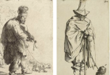 Fig. 5 Il violinista cieco, 1631, Rembrandt Van Run, National Gallery of Art, Washington, DC. Fig. 6 Il cieco e il suo cane, 1622, Jacques Callot, Collection de la Bibliothèque National de France, Parigi.